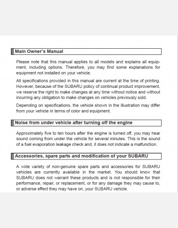 2018 subaru brz owners manual